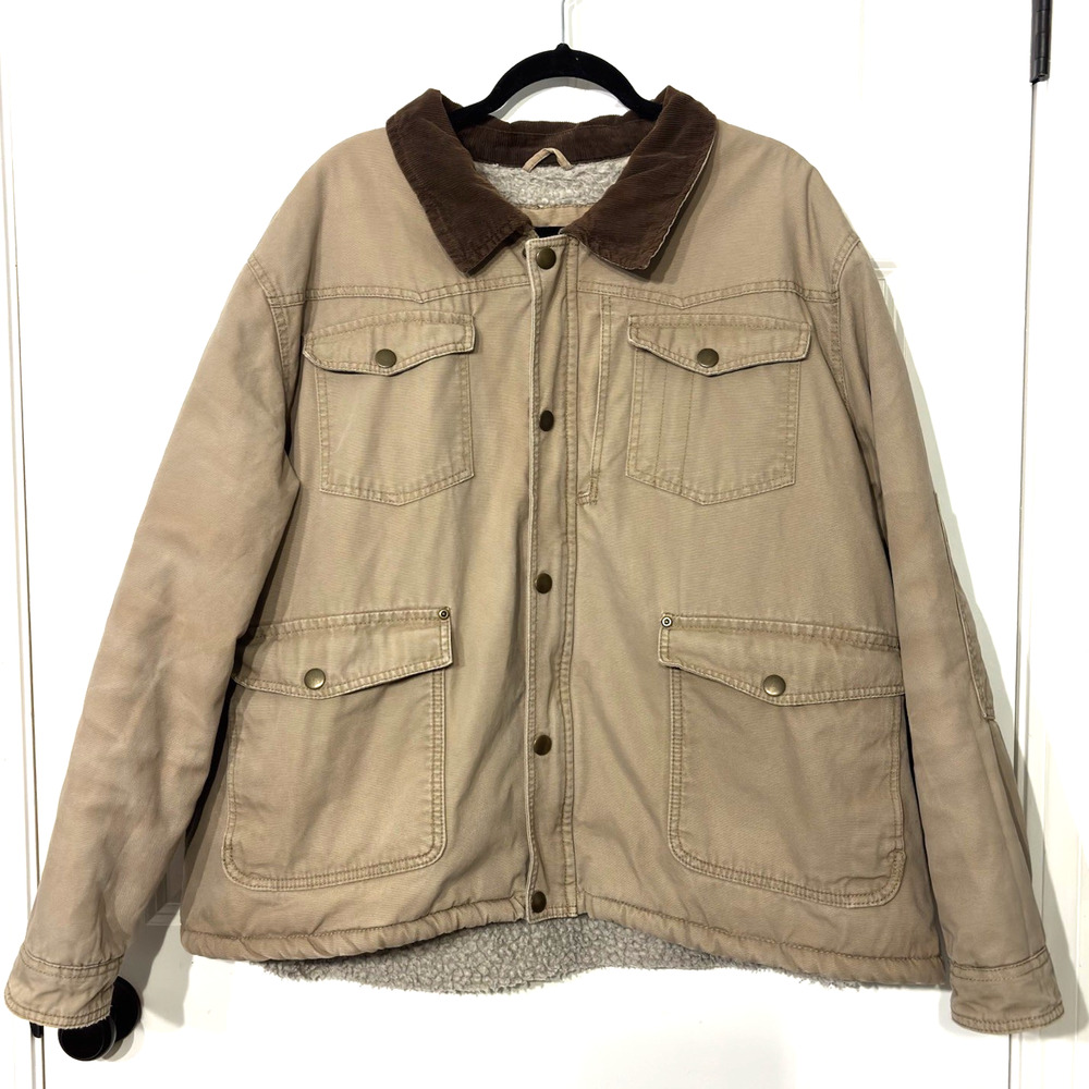 WRANGLER Mens 3XL Jacket Sherpa Lined Western Chore Field Barn Interior Pockets